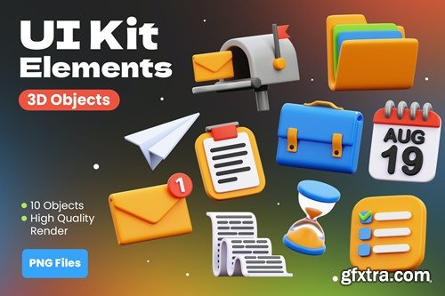 UI Kit Element 3D Objects R2GF9T5