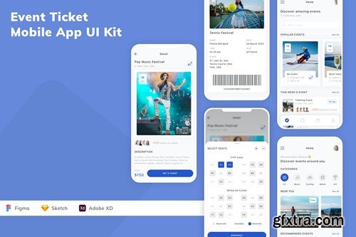 Event Ticket Mobile App UI Kit LFMTKXE