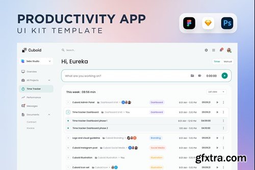 Time Tracker App UI Kit 54UP4EM