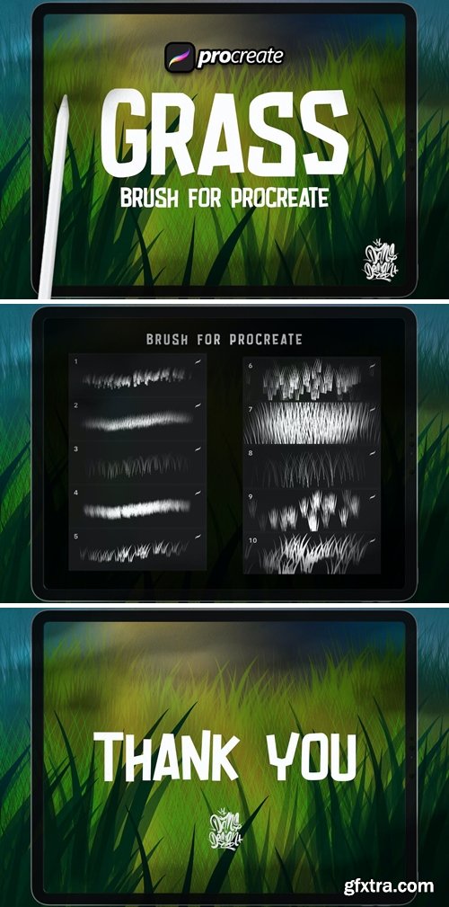 Dansdesign Grass Procreate Brush ACHVTWZ » GFxtra