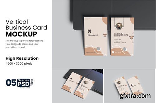 Vertical Business Card Mockup SG7M8SZ Vertical Business Card Mockup SG7M8SZ