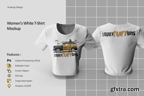 Women's White T-Shirt Mockup 3FHCATQ