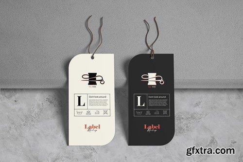 Hanging Tag Label Mockup K5VR92E Hanging Tag Label Mockup K5VR92E