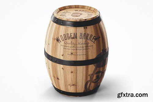 Wood Barrel Mockup Template Q6VNRS9 Wood Barrel Mockup Template Q6VNRS9