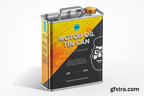 Motor Oil Tin Can Mockup 42YTZ5F Motor Oil Tin Can Mockup 42YTZ5F