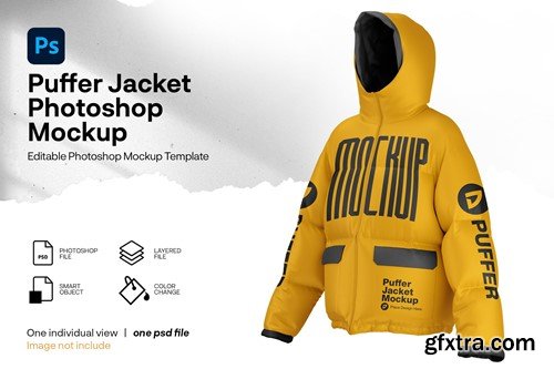 Puffer jacket mockup front view QN2P4J9 Puffer jacket mockup front view QN2P4J9