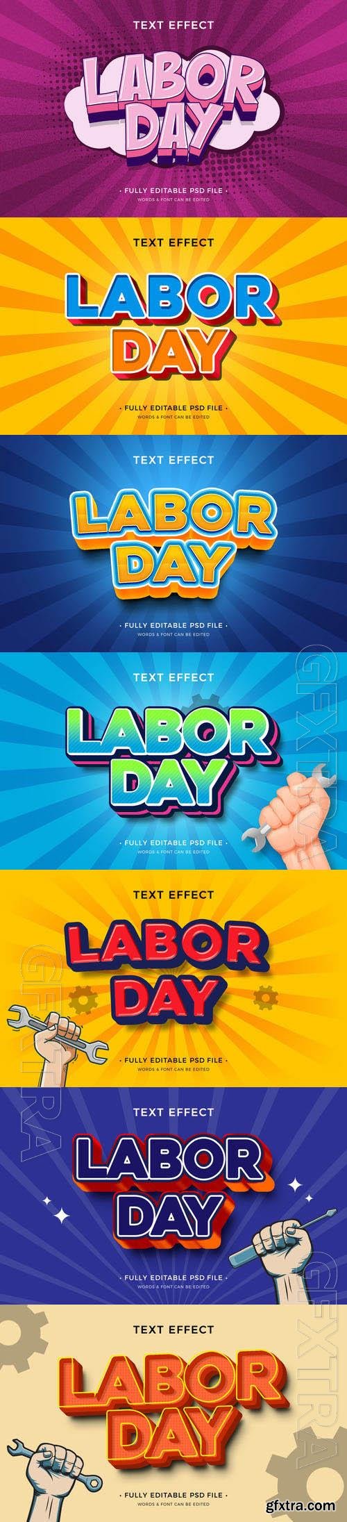 PSD labor day text effect