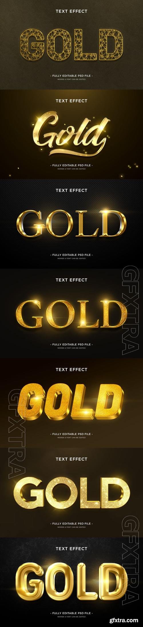 PSD gold text effect