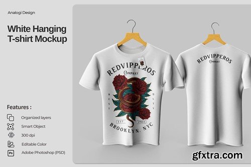 White Hanging T-Shirt Mockup D7L4B2W White Hanging T-Shirt Mockup D7L4B2W