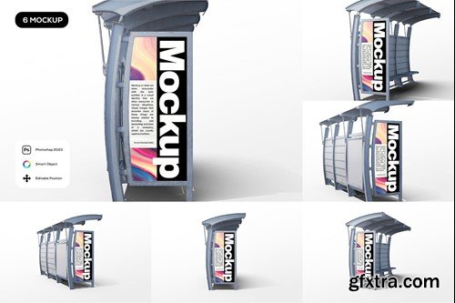 Poster Ad Bus Stop Mockup KE845F5 Poster Ad Bus Stop Mockup KE845F5