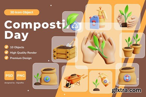 Composting Day 3D Icon S2FN2N3 Composting Day 3D Icon S2FN2N3