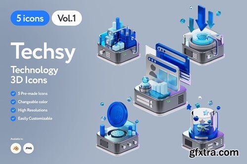 Techsy - 3D Technology Icons Vol.1 5MPWK4B Techsy - 3D Technology Icons Vol.1 5MPWK4B