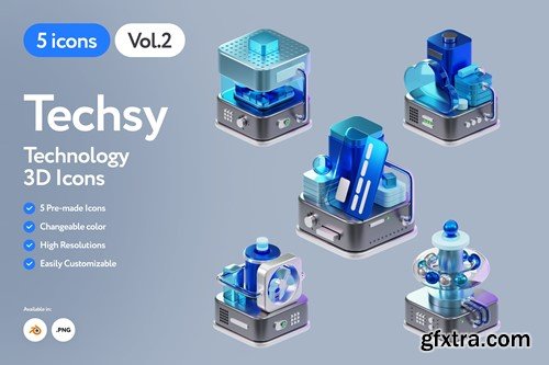 Techsy - 3D Technology Icons Vol.2 8EDWE3Y Techsy - 3D Technology Icons Vol.2 8EDWE3Y