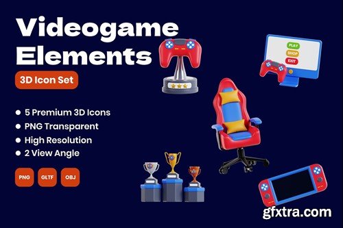 Videogame Elements 3D Icon K9FDTVX Videogame Elements 3D Icon K9FDTVX
