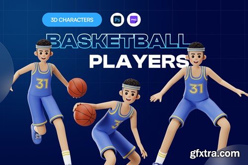 Basketball Player 3D Character Illustration PJPVWS8 Basketball Player 3D Character Illustration PJPVWS8
