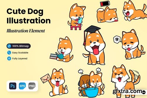 Cute Dog Illustration XUS9QLU Cute Dog Illustration XUS9QLU