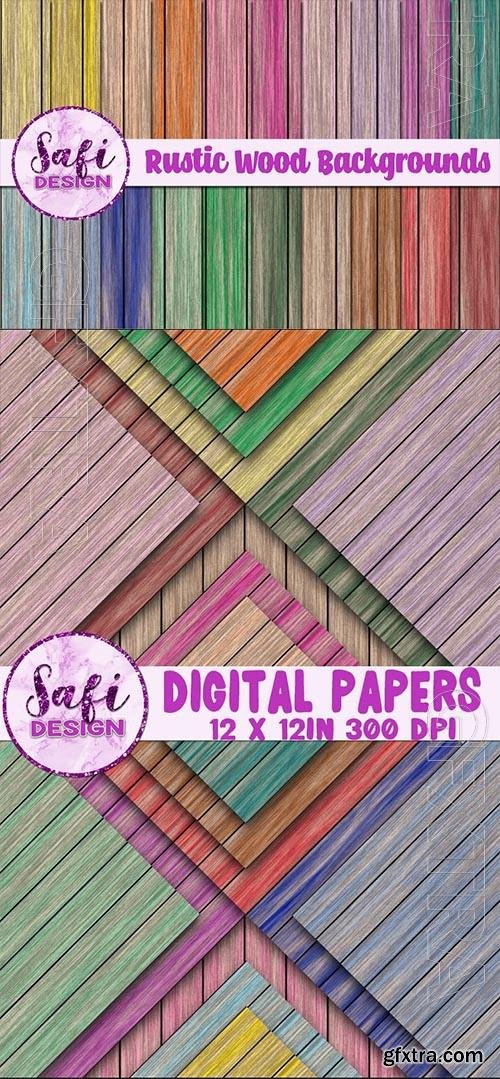Digital Paper - Rustic Wood Backgrounds