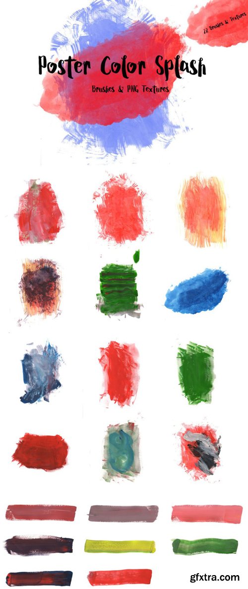 Color Splash Photoshop Brushes + PNG Textures