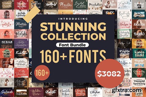 Stunning Font Bundle - 166 Premium Fonts