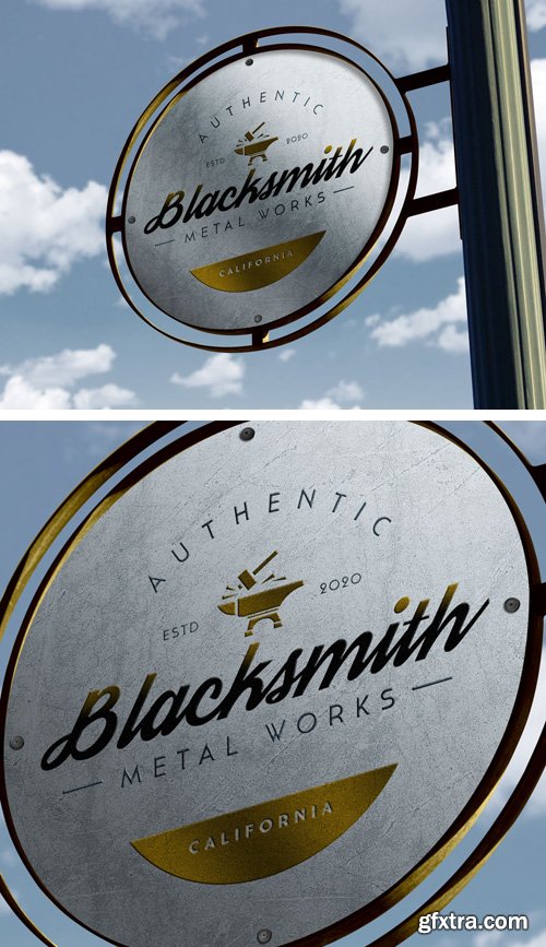 Round Signage PSD Mockup Template