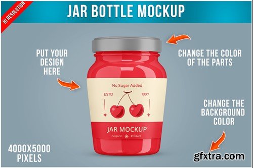 Jar Bottle Mockup YPXH73G Jar Bottle Mockup YPXH73G