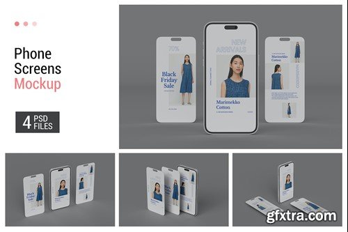 Phone Screen Mockup ACR5B3D Phone Screen Mockup ACR5B3D