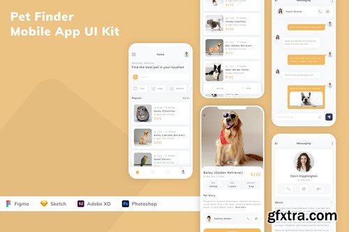 Pet Finder Mobile App UI Kit MZFTPQZ Pet Finder Mobile App UI Kit MZFTPQZ