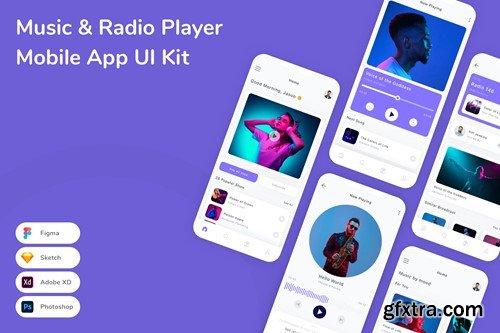 Music & Radio Player Mobile App UI Kit RG5JPQD Music & Radio Player Mobile App UI Kit RG5JPQD