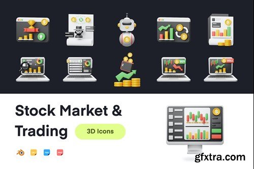 Stock Market And Trading 3D Icon 94XXJNB Stock Market And Trading 3D Icon 94XXJNB