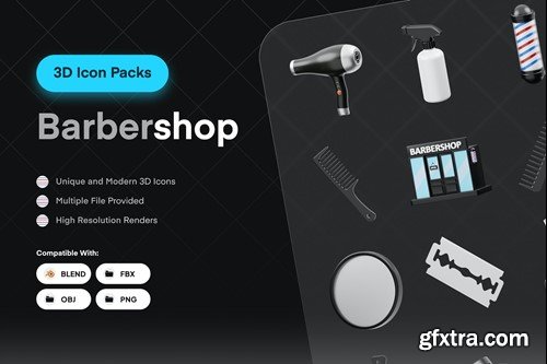 Barbershop 3D Icon ZCBGZ43 Barbershop 3D Icon ZCBGZ43