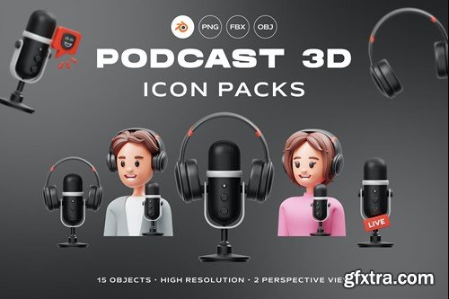 Podcast 3D Icon SL4SVQR Podcast 3D Icon SL4SVQR