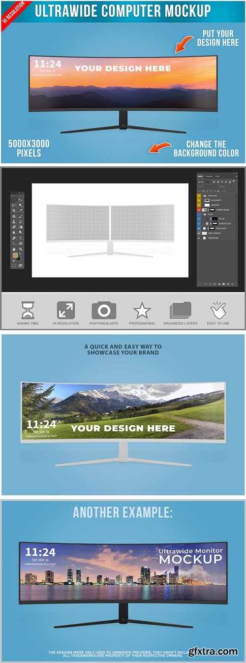 Ultrawide Computer Screen Mockup HGBVZ6P