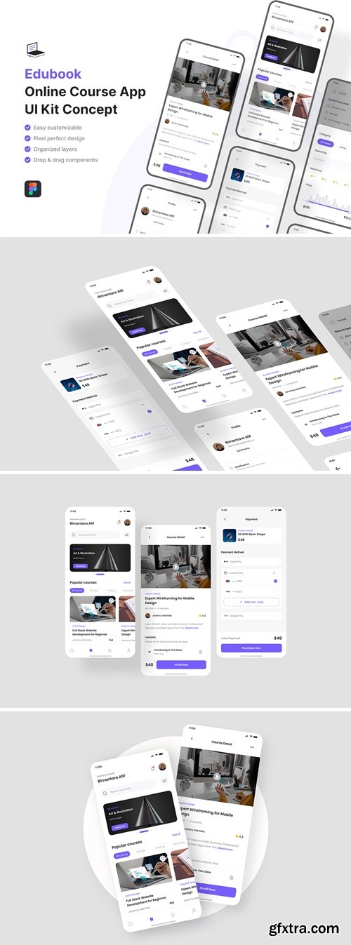 Edubook - Online Course Mobile App UI Kit 5WYS2E3 Edubook - Online Course Mobile App UI Kit 5WYS2E3