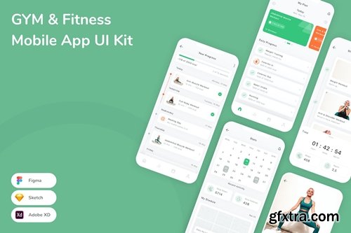 GYM & Fitness Mobile App UI Kit QGJRE2U