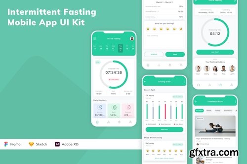 Intermittent Fasting Mobile App UI Kit CAPZ953