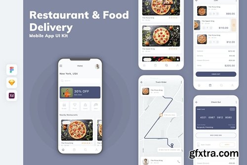 Restaurant & Food Delivery Mobile App UI Kit 4BR5FQQ