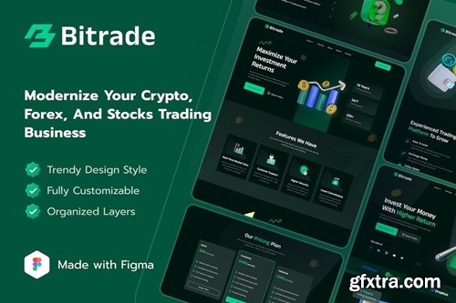 Bitrader - Crypto, Stock Trading Business Figma UI XG9NWX5
