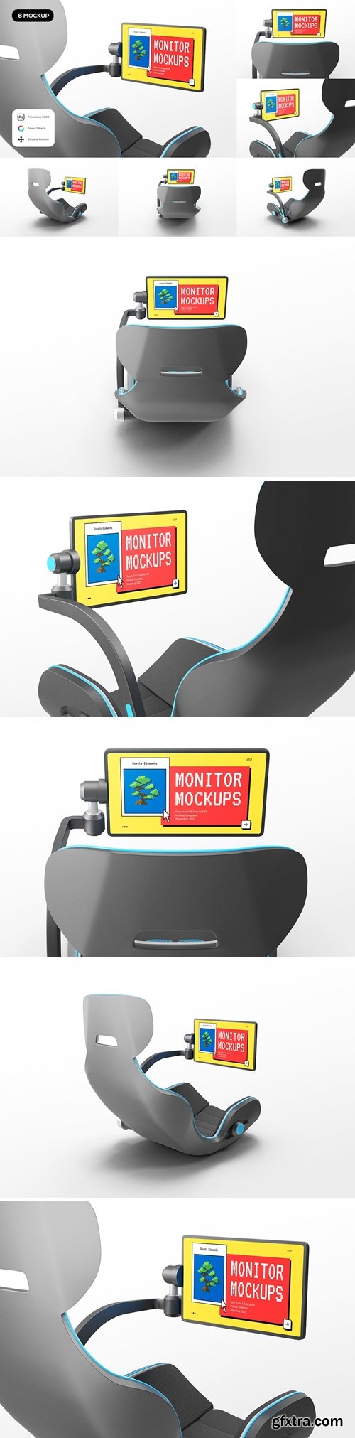 Monitor Screen on Chair Mockup NU2V8K7 Monitor Screen on Chair Mockup NU2V8K7