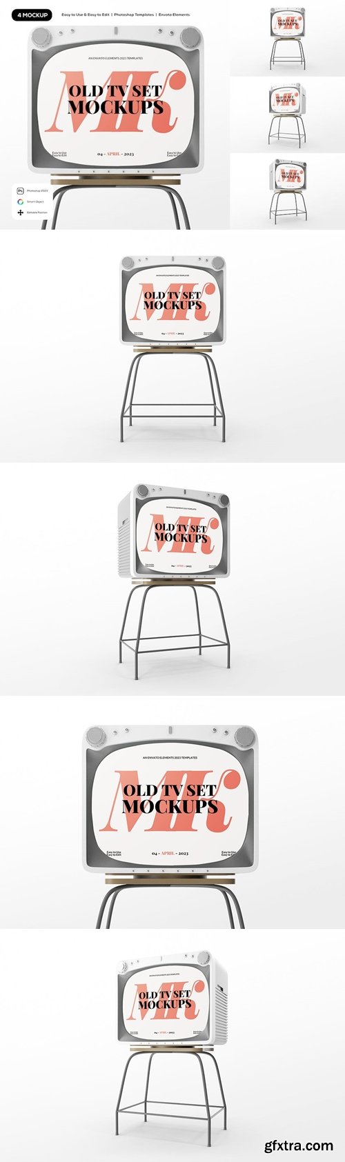 Old TV Set Mockup 3RHGTKQ