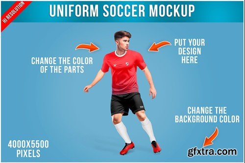 Player Soccer Uniform Mockup FWVWDFQ Player Soccer Uniform Mockup FWVWDFQ