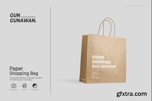 Paper Shopping Bag Mockup 7NC7VXM Paper Shopping Bag Mockup 7NC7VXM