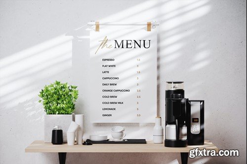 Hanging Menu Board Mockup WWT3VX5 Hanging Menu Board Mockup WWT3VX5