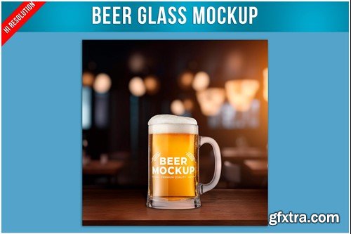 Beer Glass Mockup VVS3EFR Beer Glass Mockup VVS3EFR