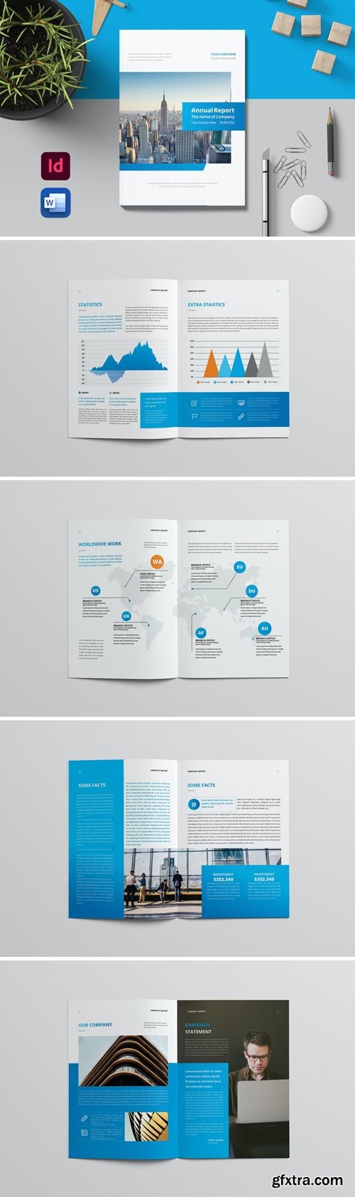 Annual Report Template Word &amp; INDD MET87N9