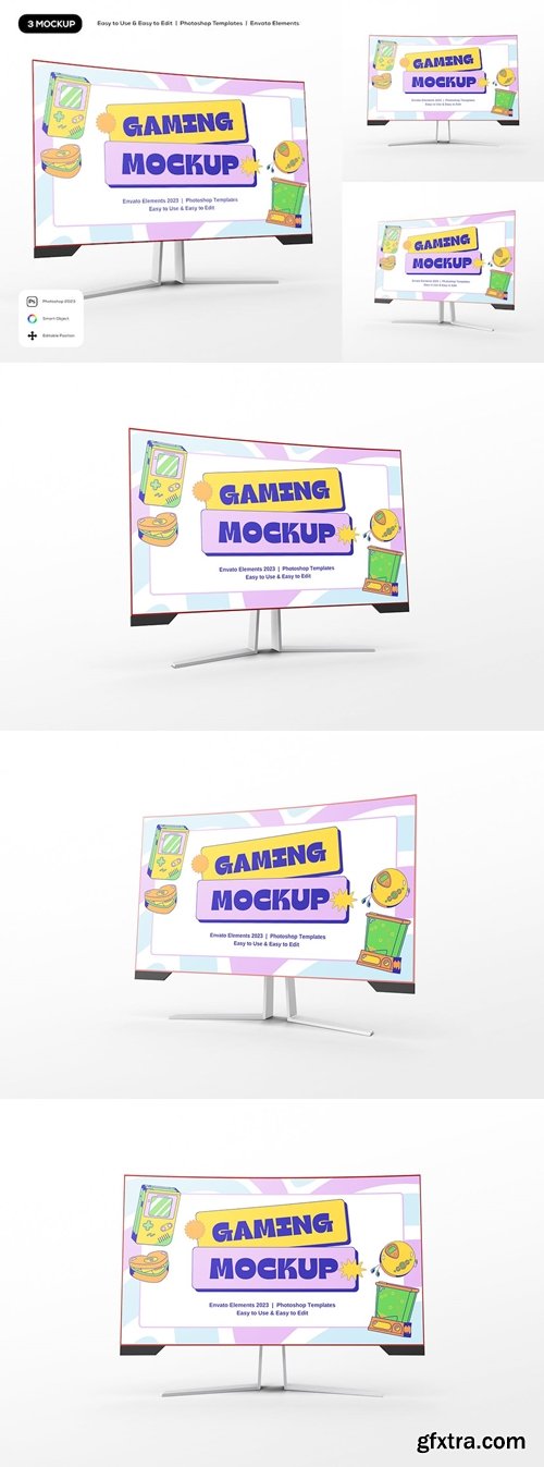 Gaming PC Monitor Mockup XYETFW4 Gaming PC Monitor Mockup XYETFW4