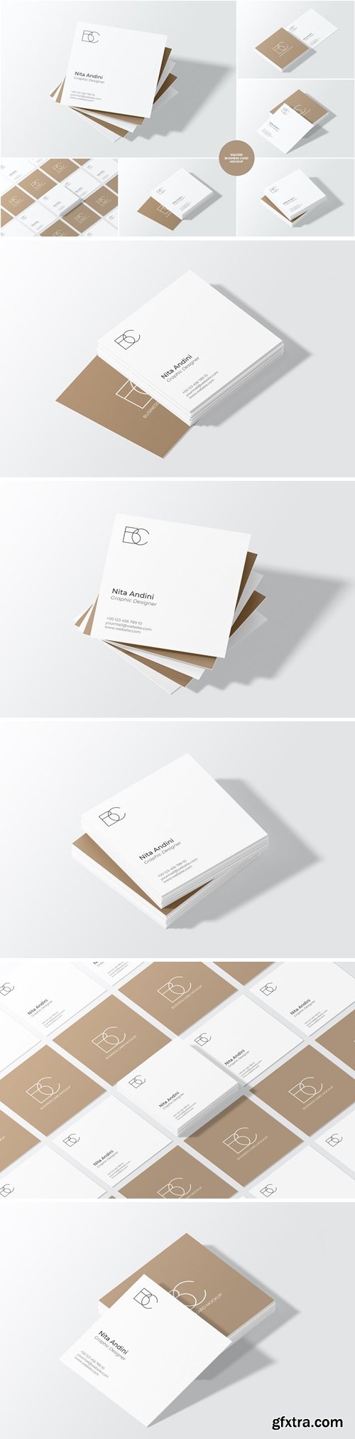 Square Business Card Mockup GL7A4PA