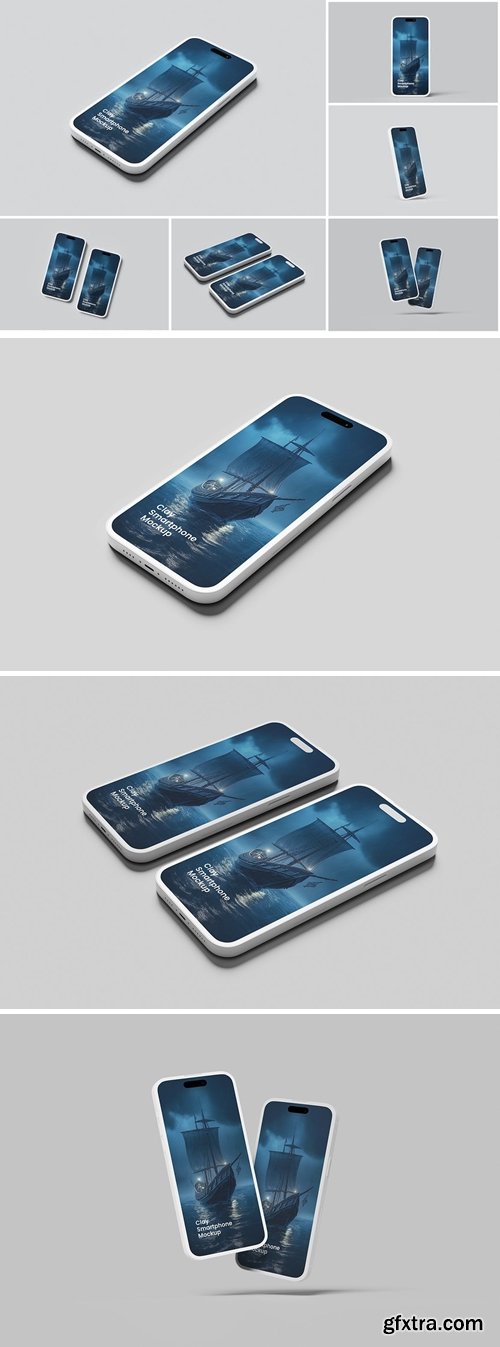 Clay Smartphone Mockup JS42GQW Clay Smartphone Mockup JS42GQW