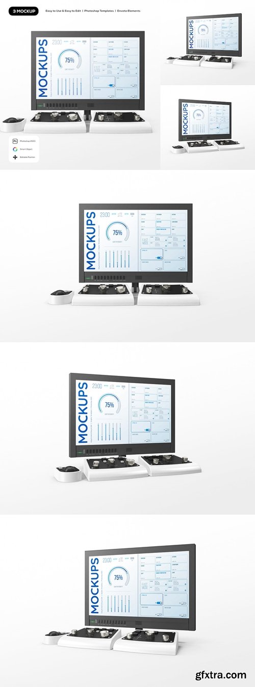 Generic Monitor with Control Panel Mockup B9AEJY9