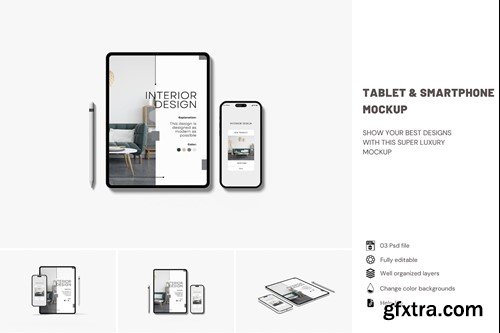 Tablet & Smartphone Mockup K6B5E3V Tablet & Smartphone Mockup K6B5E3V