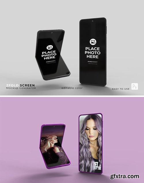 Z Fold Screen Phone Mockup 5CRU4VZ